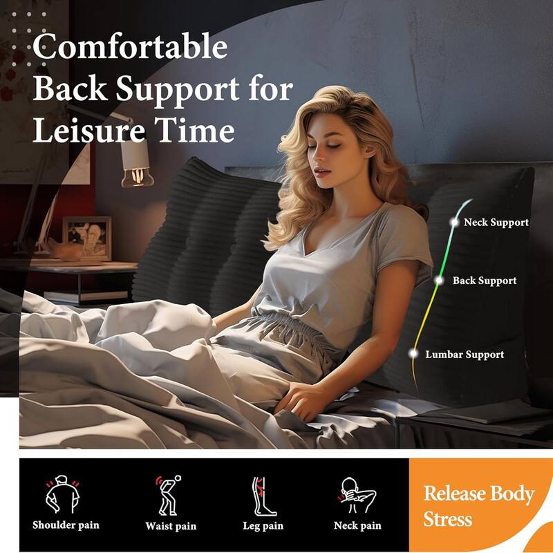 Comfortable Back Support for Leisure Time

- Neck Support
- Back Support
- Lumbar Support

Release Body Stress

- Shoulder pain
- Waist pain
- Leg pain
- Neck pain