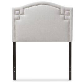 Baxton Studio - Aubrey Modern and Contemporary Fabric Upholstered Twin Size Headboard - Greyish Beige