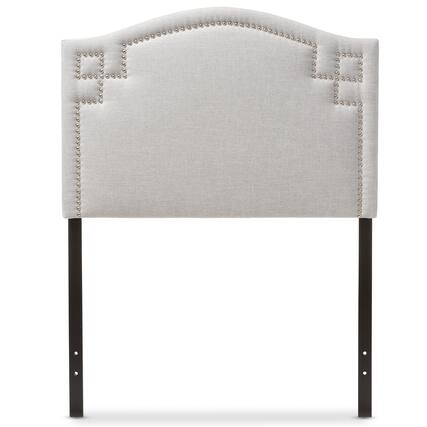 Front. Baxton Studio - Aubrey Modern and Contemporary Fabric Upholstered Twin Size Headboard - Greyish Beige.