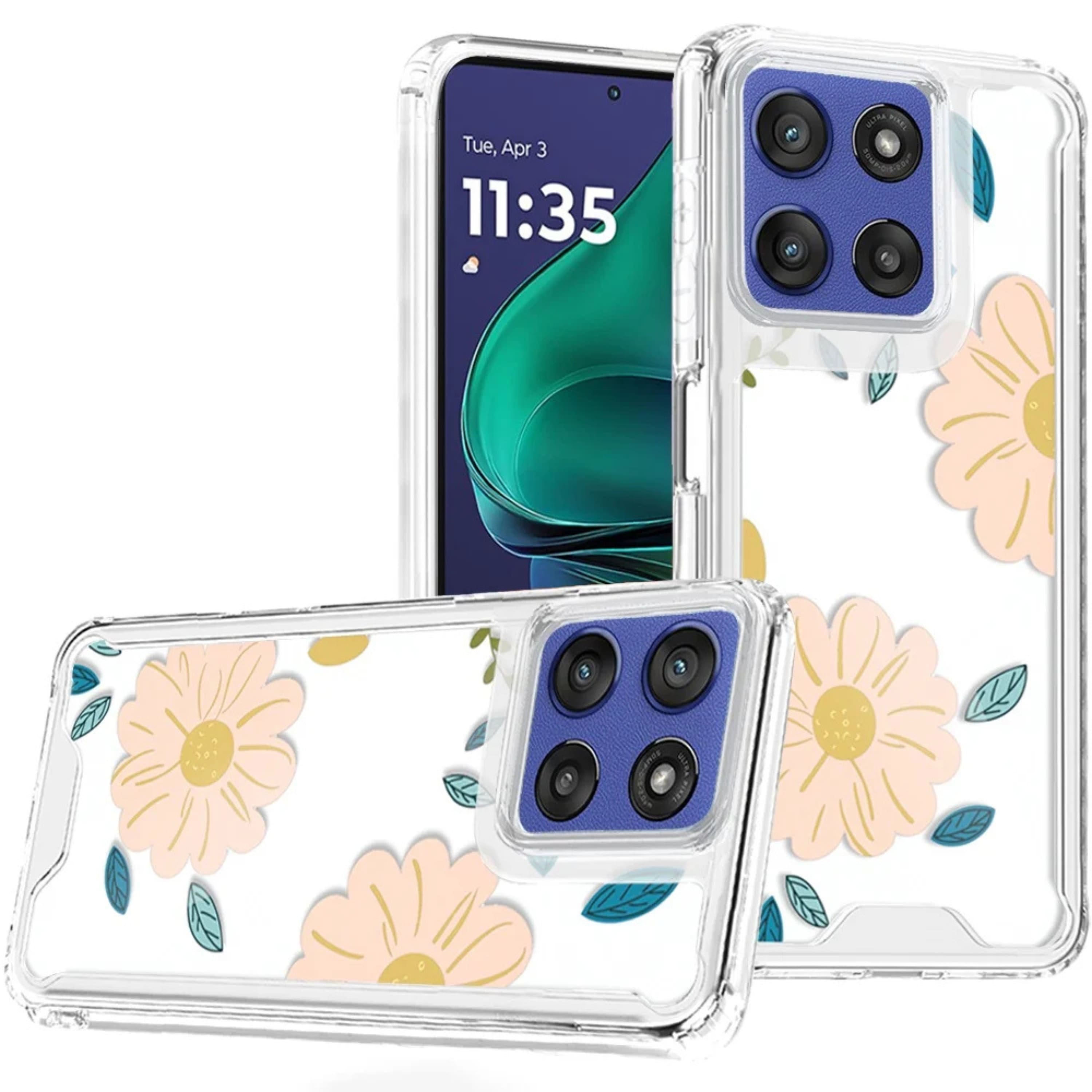 Kitcheniva - Trendy Cute Printed Clear TPU Phone Case With Tempered Glass For Moto G Stylus 2026 2025 Minimalist - White