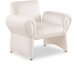 Meridian Furniture - Fleurette Cream Velvet Accent Chair - Beige