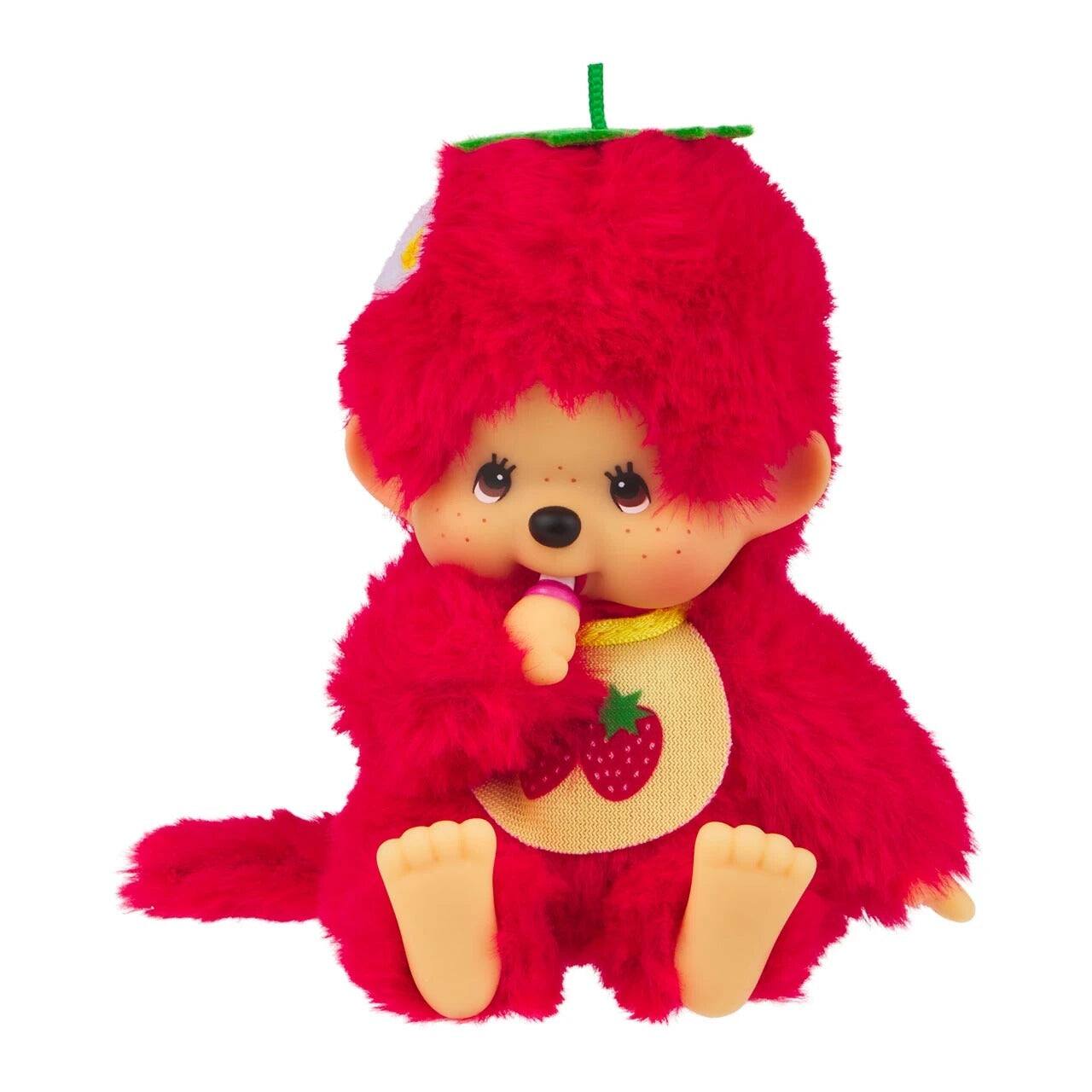 Alt View 1. Monchhichi - Sekiguchi Monchhichi Fruit Color Plush Doll - Strawberry Red.