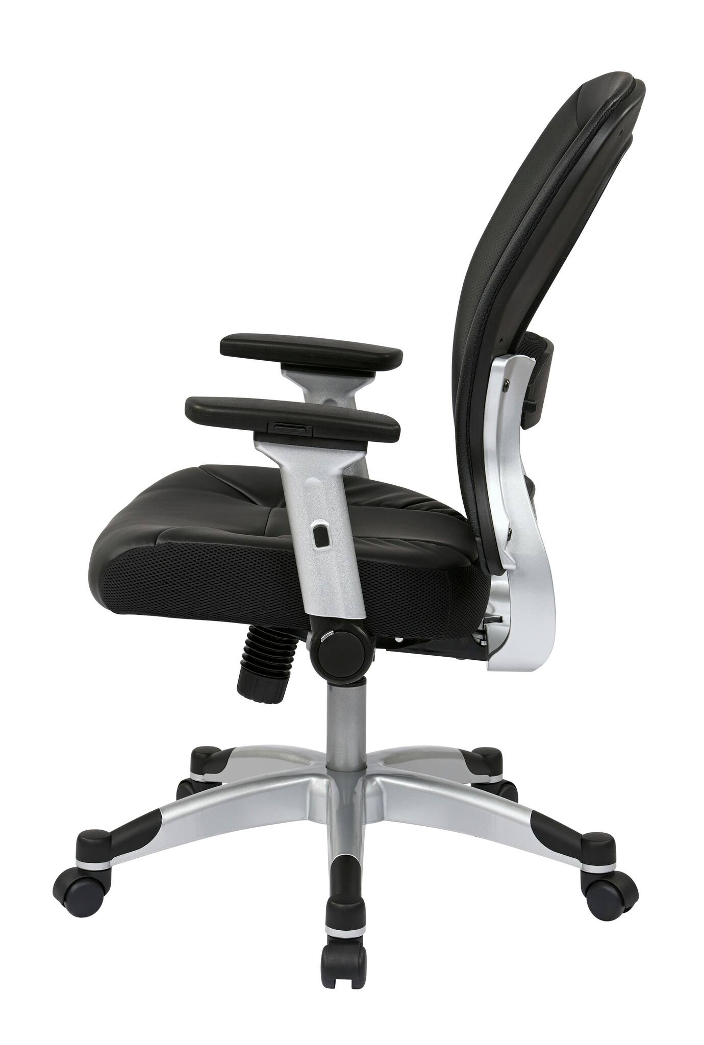 Left. Office Star Products - Professional Light Air Grid® Back Chair - Platinum & Black.