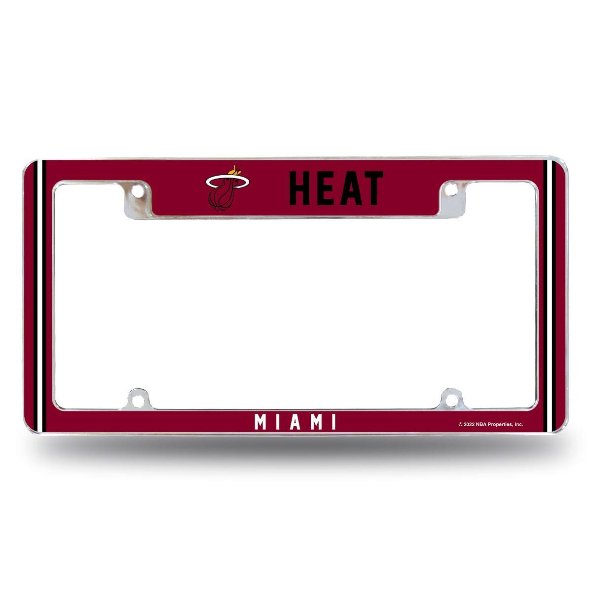 Rico Industries - Miami Basketball Heat Chrome Metal License Plate Frame - Multi