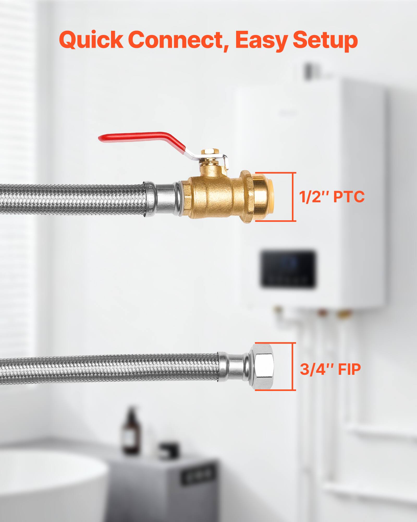 Quick Connect, Easy Setup

1/2" PTC

3/4" FIP