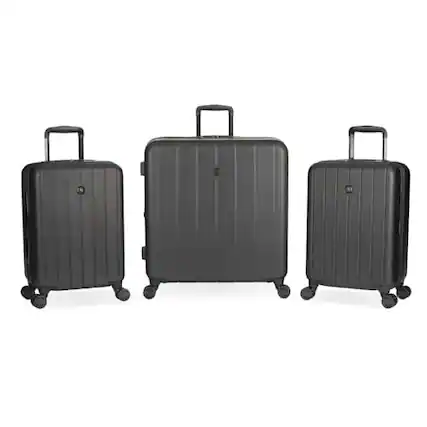 Front. SwissGear - SWISSGEAR WANDERLUST PRO LIGHTWEIGHT EXPANDABLE SPINNER 3-PIECE SA8092 - BLACK - Black.