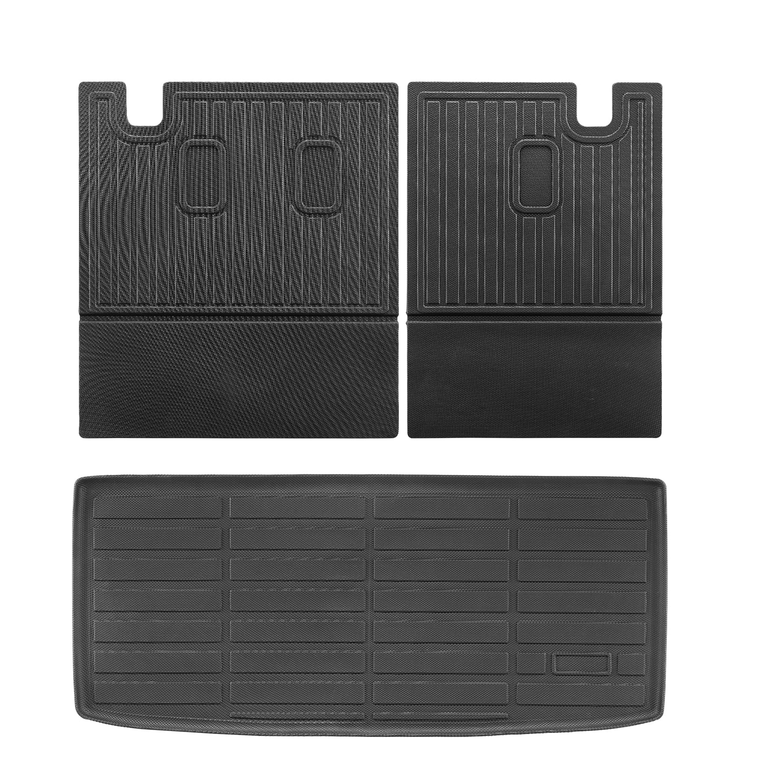 VEVOR - Cargo Mats Compatible with 2016-2022 & 2023-2024 Honda Pilot, Custom Fit TPE Cargo Liner Set for SUVs - Black