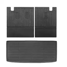 VEVOR - Cargo Mats Compatible with 2016-2022 & 2023-2024 Honda Pilot, Custom Fit TPE Cargo Liner Set for SUVs - Black