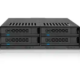 Icy Dock - ExpressCage MB324SP-B Drive Enclosure for 5.25" - Serial ATA/600 Host Interface Internal - Black - 4 x Total