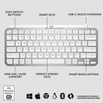 Logitech MX Keys Mini TKL Wireless Bluetooth Scissor Keyboard with Logitech MX Keys Mini TKL Wireless Bluetooth Scissor Keyboard with
