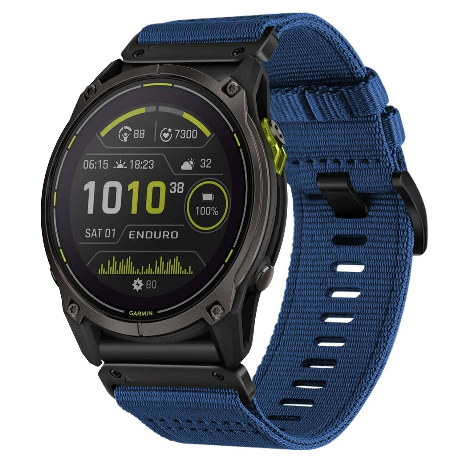 88 7300  
06:15 18:23  
32  
1010 38  
100%  
SAT 01  
ENDURO  
80  
GARMIN