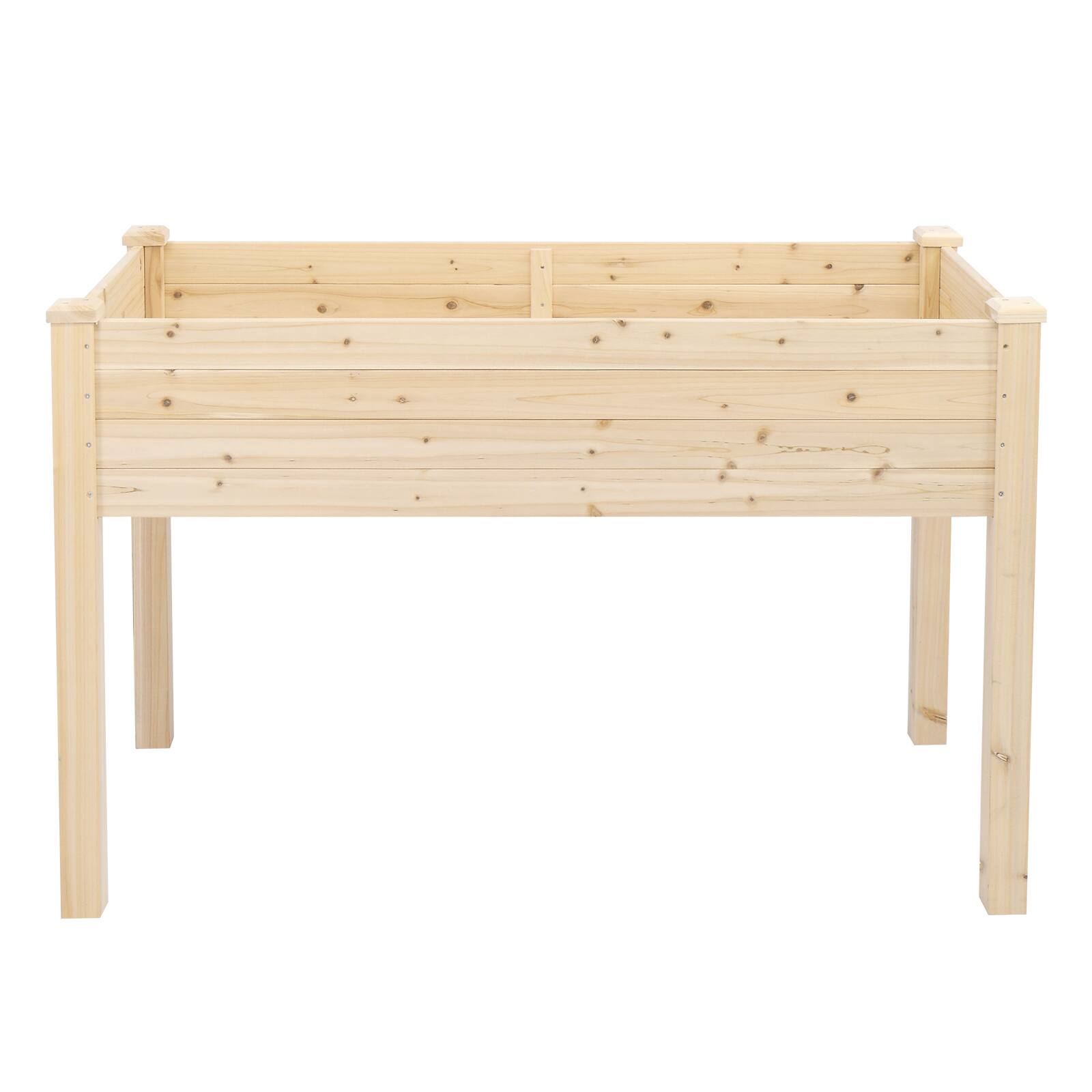 Alt View 4. Winado - Raised Garden Bed, 48x23x30 Inch Elevated Wooden Planter Box with Legs, Natural Wood Standing Growing Bed for Herbs Flow.