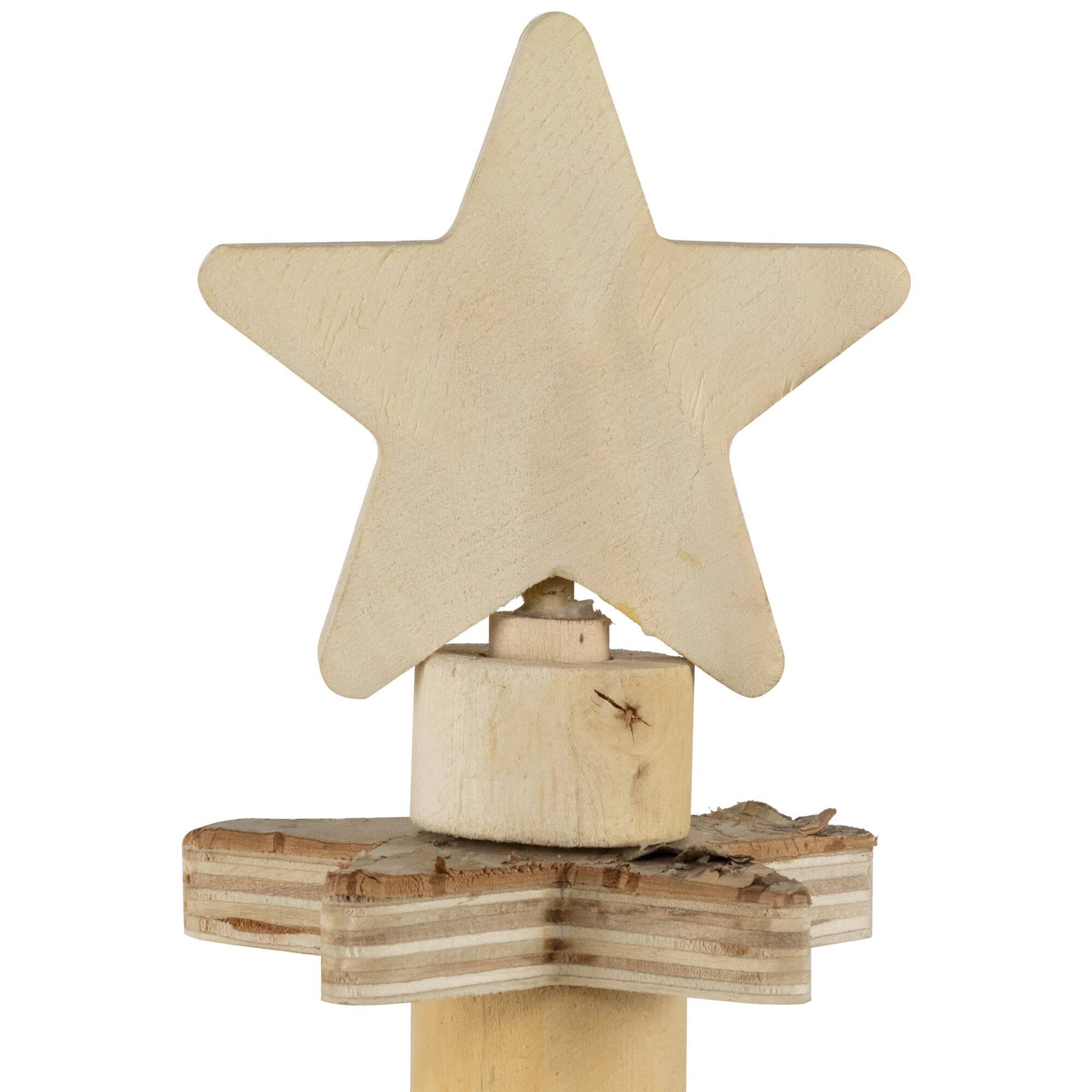 Alt View 5. Northlight - Star Cut-Outs Wooden Tree Christmas Decoration - 20.5" - Beige.