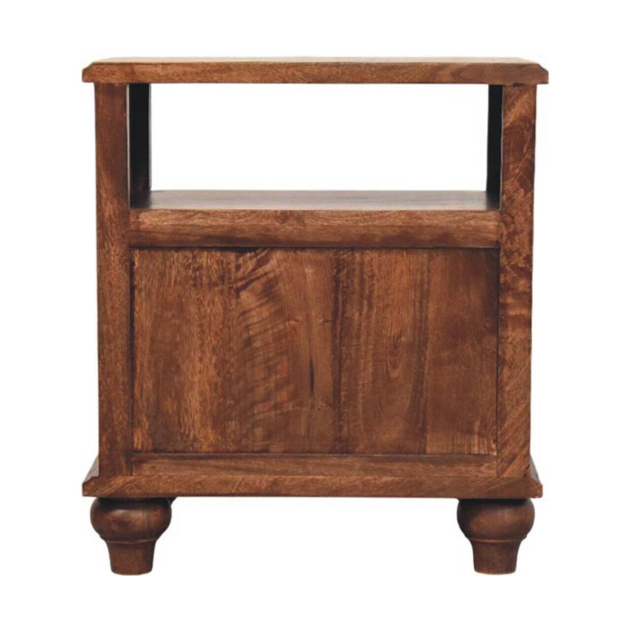 Back. Artisan Furniture - Artisan Furniture Solid Wood 2-Drawer Bedside with Open Shelf - Brown.