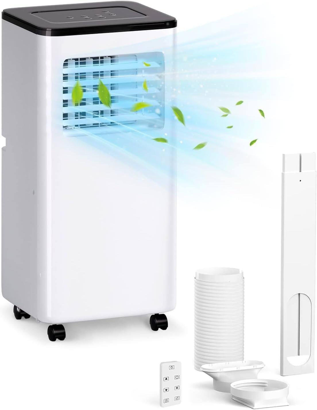 Front. Circus Cirle - 10000BTU 4-in-1 Portable Air Conditioner with Remote Control.