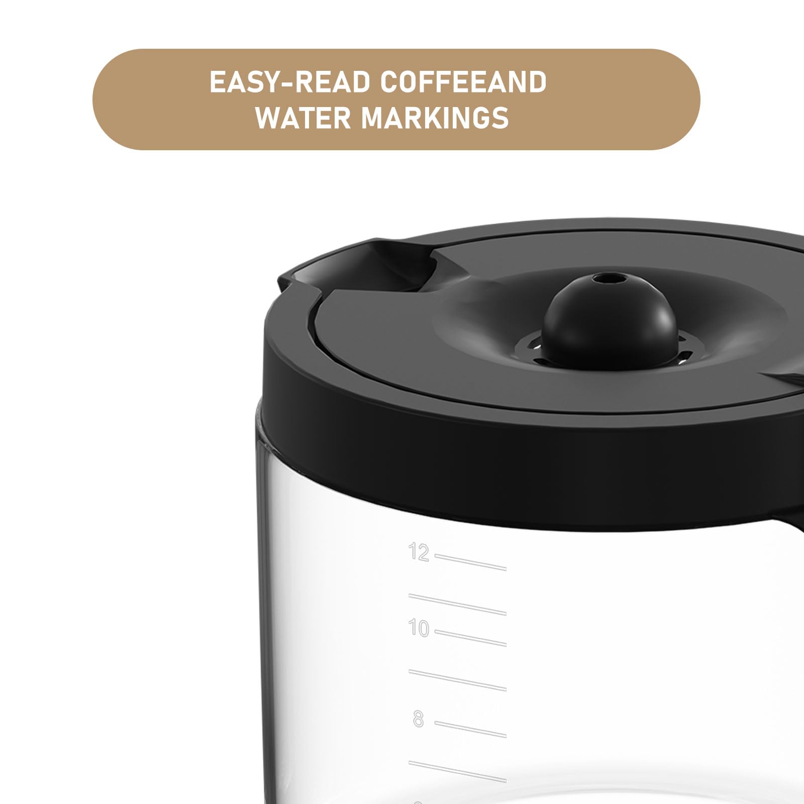 EASY-READ COFFEE AND WATER MARKINGS