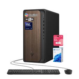 HP - Upgraded - OmniDesk Desktop - Intel Core Ultra 5 225 - 16GB RAM 2TB PCIe M.2 SSD - Copilot - Wired K&M - Adata 64GB USB Drive - Black
