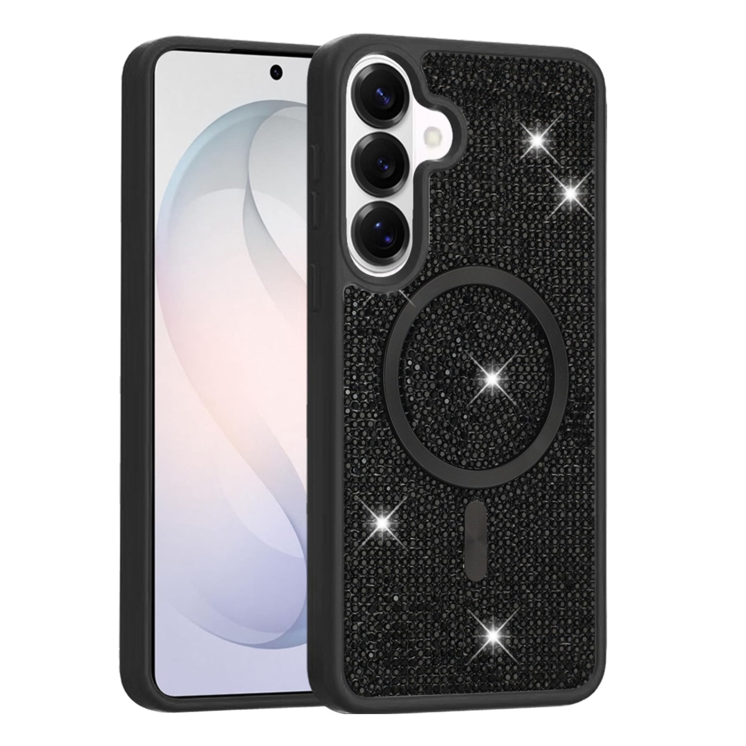 Kitcheniva - Magnetic Circle Full Dazzle Phone Case With Tempered Glass For Samsung Galaxy S26 - Black price history on PriceWatchPro
