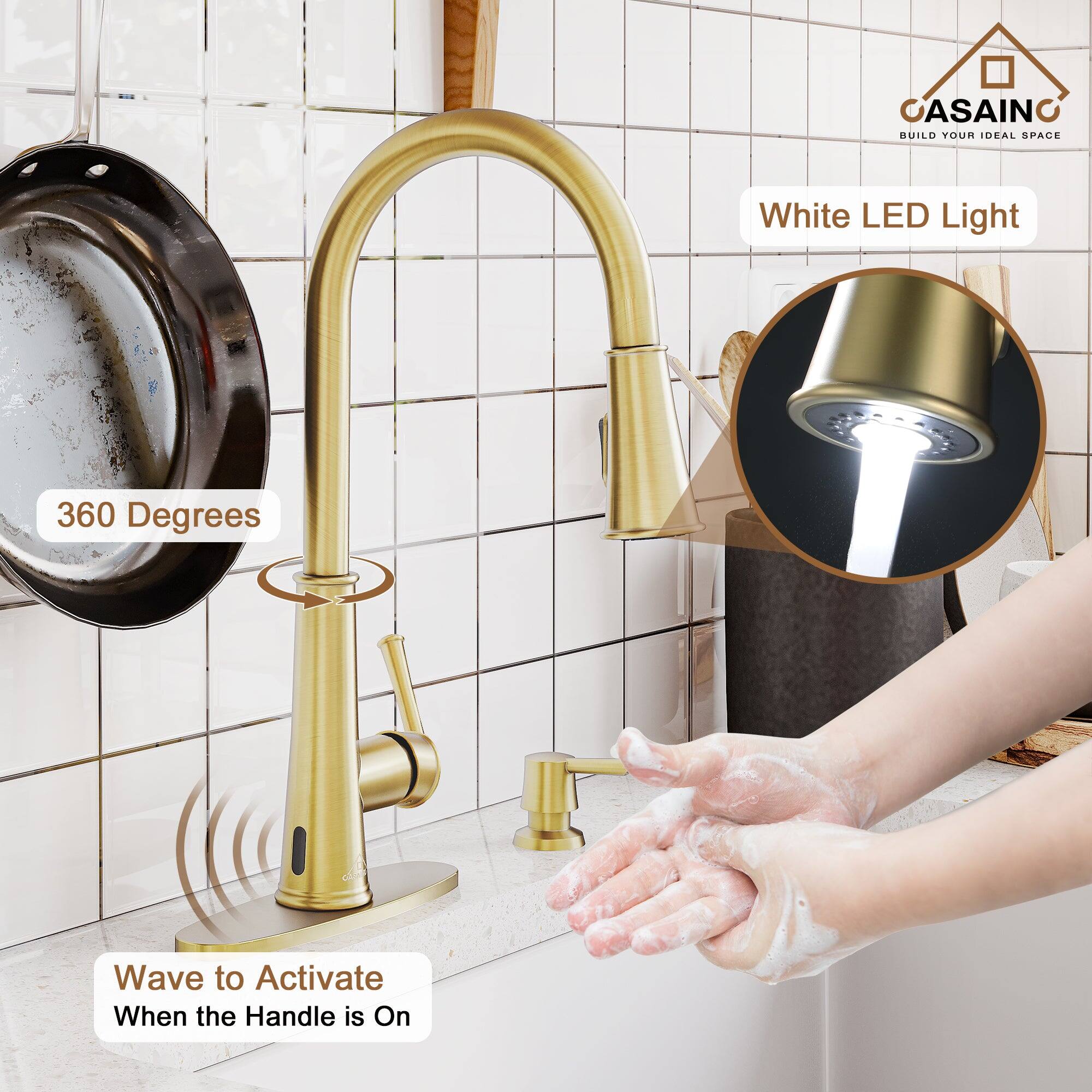 CASAINO  
BUILD YOUR IDEAL SPACE  

White LED Light  

360 Degrees  

Wave to Activate  
When the Handle is On