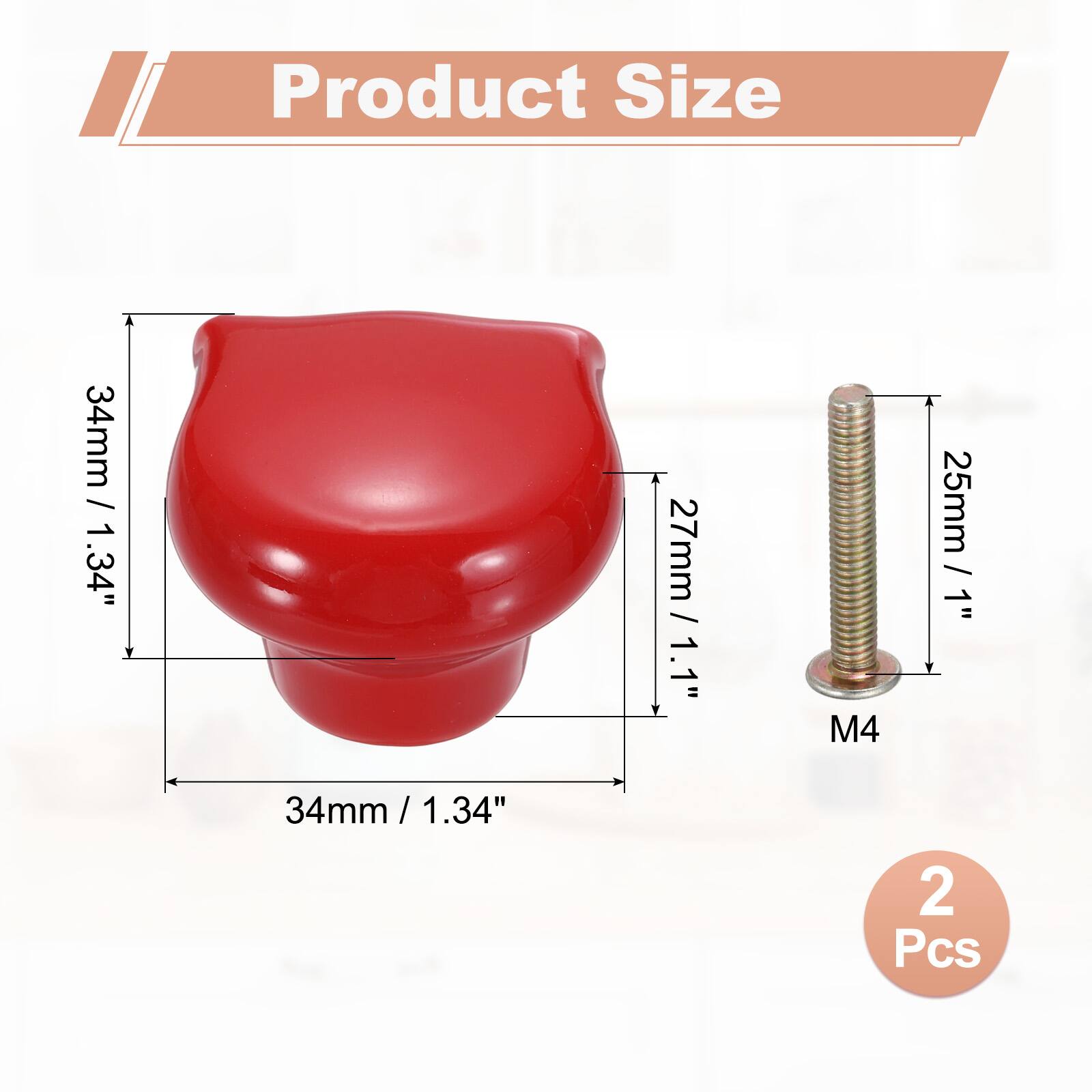 Product Size

34mm / 1.34"  
27mm / 1.1"  
M4  
25mm / 1"  
34mm / 1.34" / 2 Pcs