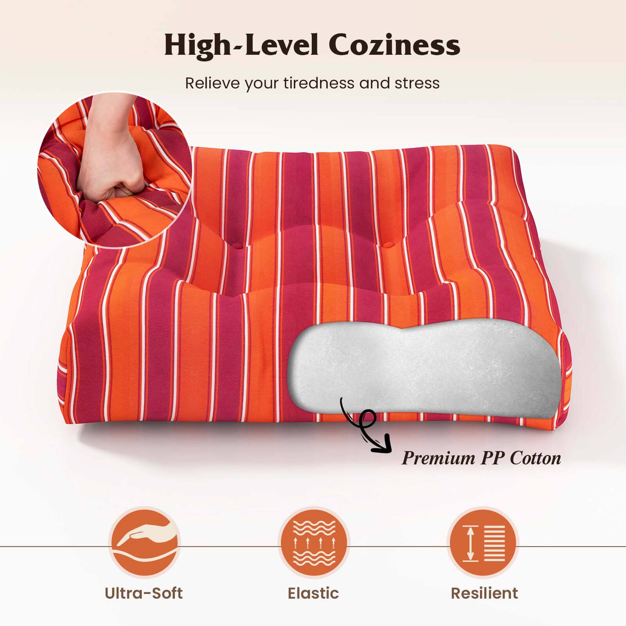 High-Level Coziness  
Relieve your tiredness and stress  

Premium PP Cotton  

Ultra-Soft  
Elastic  
Resilient