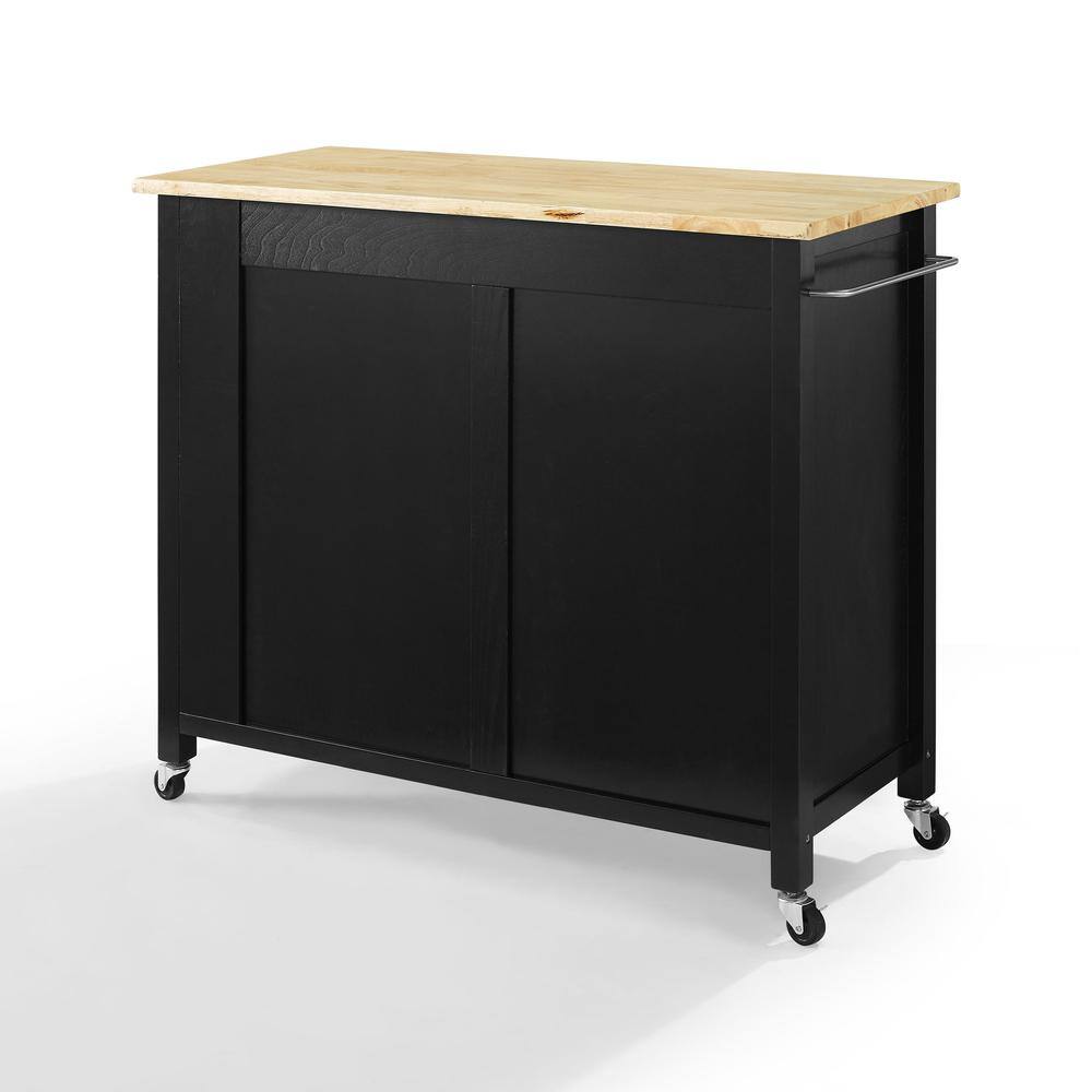 Back. Crosley Furniture - Savannah Wood Top Full-Size Kitchen Island/Cart - Black.