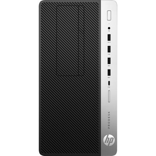 Front. HP - ProDesk 600 G5 Intel Core i3-9100 3.6 GHz 16 GB DDR4 256 GB SSD Intel UHD Graphics 630 Windows 11 Pro Desktop - Black.