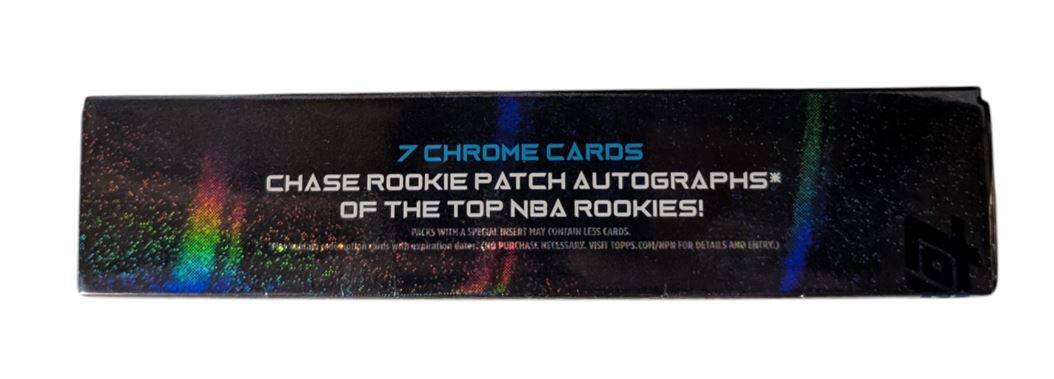 7 Chrome Cards Chase Rookie Patch Autographs* of the Top NBA Rookies! Packs with a Special Insert May Contain Less Cards. (No Purchase Necessary. Visit Topps.com/PM for Details and Entry.)