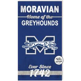 Jardine - Moravian Greyhounds 11'' x 20'' Indoor/Outdoor Home Of The Sign - Blue