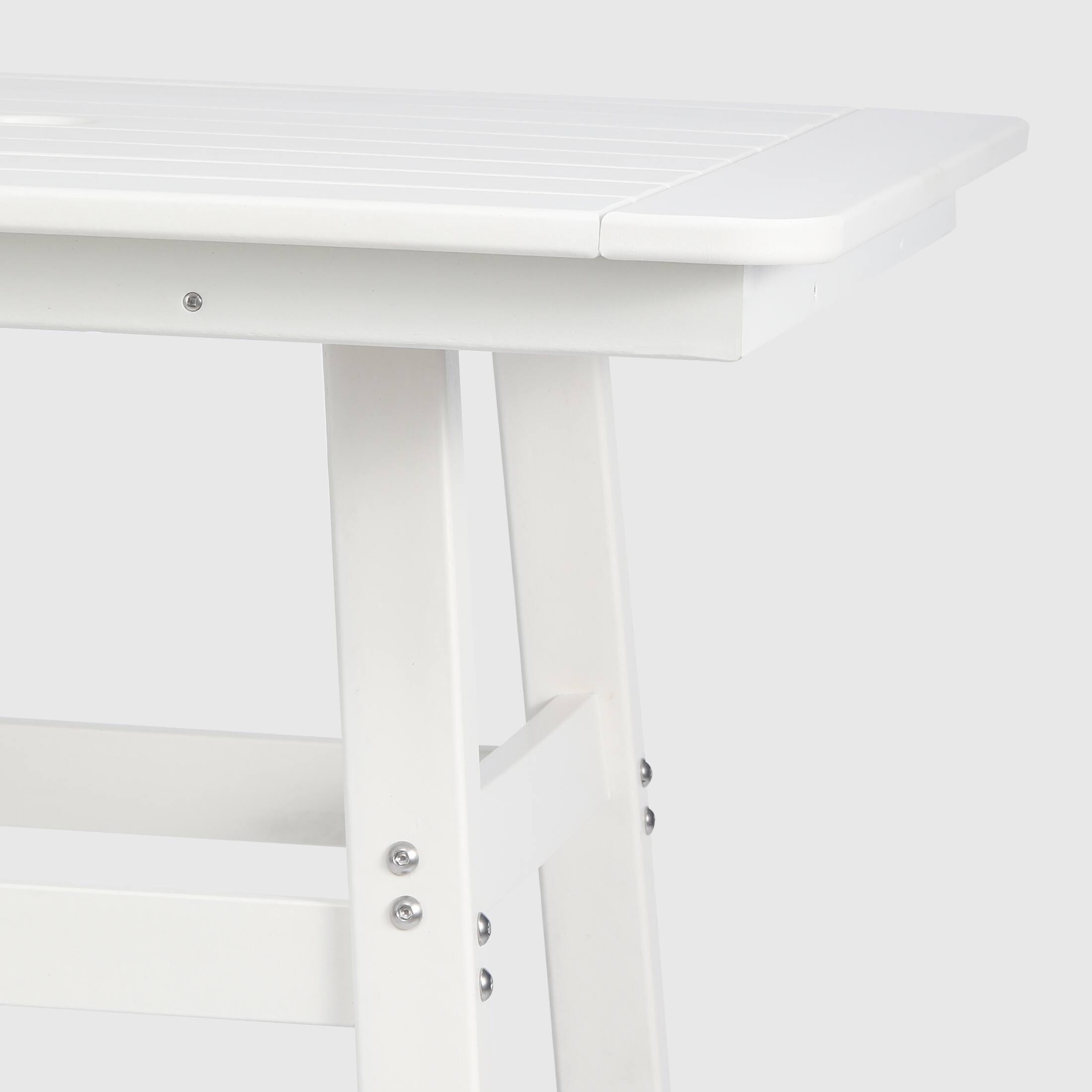 Alt View 1. WestinTrends - WestinTrends Malibu 30" Square Outdoor Patio Bistro Bar Table With Umbrella Hole - White.