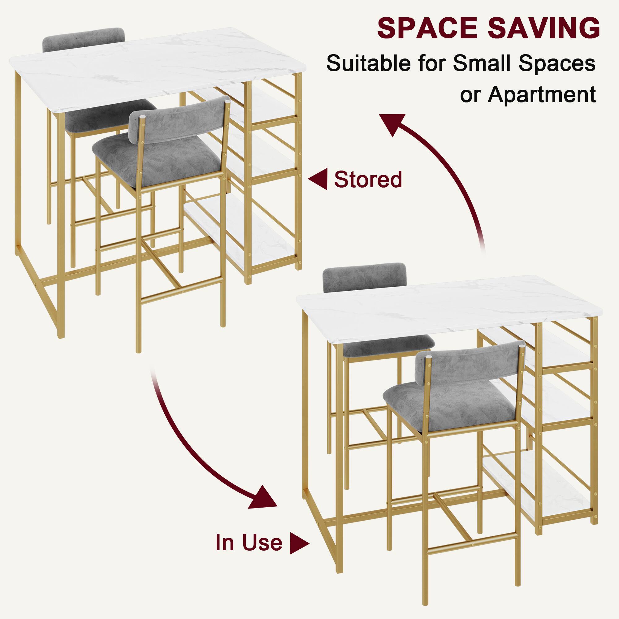 SPACE SAVING  
Suitable for Small Spaces or Apartment  

Stored  
In Use