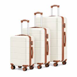 LUGGEX - Luggage set Expandable with Spinner Wheels and TSA Lock, Carry on Luggage and Checked Suitcase - EX-Lite - White