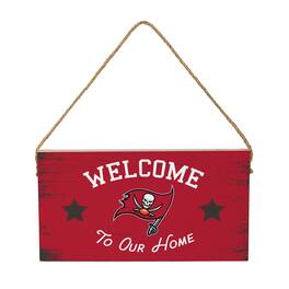 Evergreen Enterprises - Tampa Bay Buccaneers 6" x 11" Welcome Home Wood Wall Sign with Rope Hanger - Multicolor