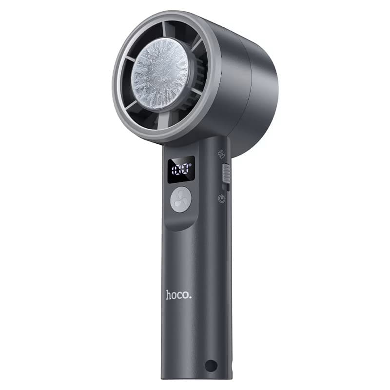 hoco. - HX612 Ice Pack Dual‑Cooling Portable Fan with LED Display - Black
