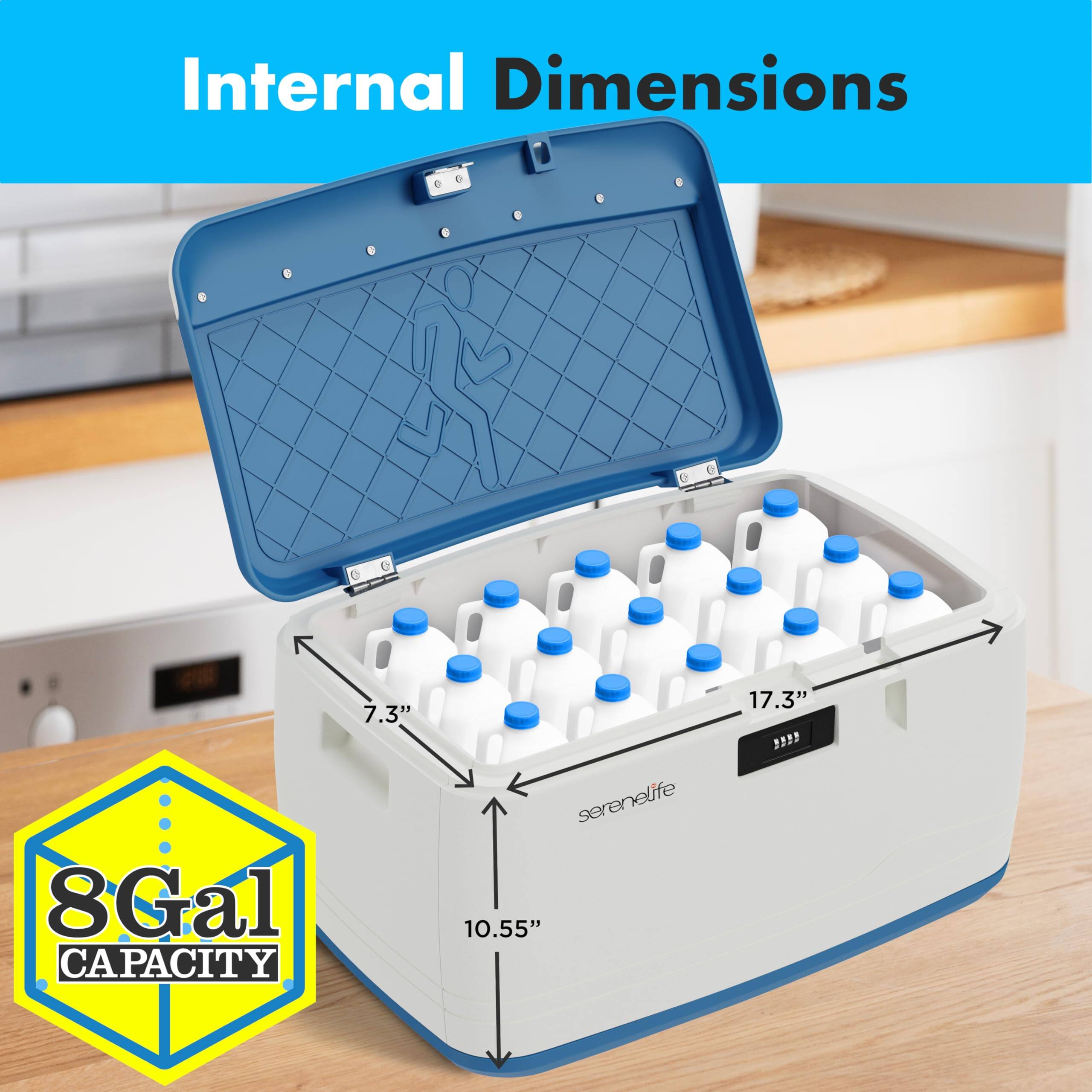 Internal Dimensions

- 7.3"
- 10.55"
- 17.3"

8Gal CAPACITY

serenelife