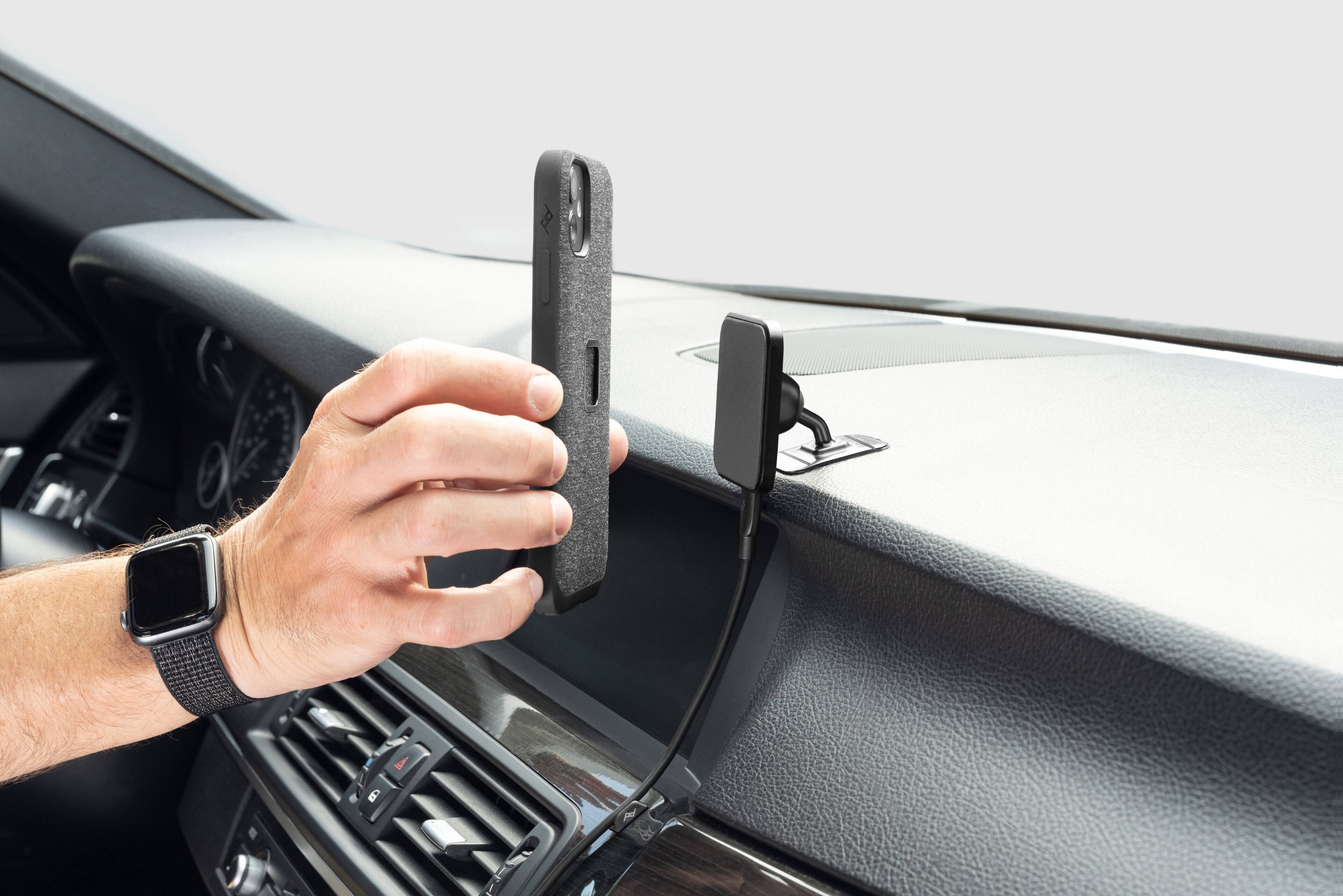 Left. Peak Design - Mobile Car Mount VHB Charging v2 - Black.