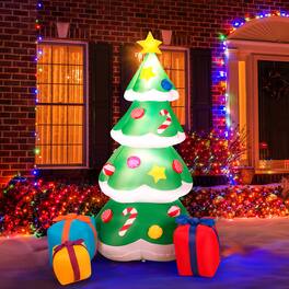 Gymax - 6ft Inflatable Christmas Tree Indoor Outdoor Decoration w/ 3 Gift Boxes - Green