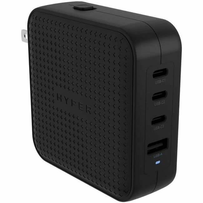 Hyper - HyperJuice 100W USB-C GaN Travel Charger - Black - 100 W - Black - Black