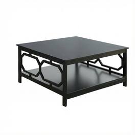 FurniFact - MDF Coffee Table Square Top with Sturdy Frame and Modern Design - Black