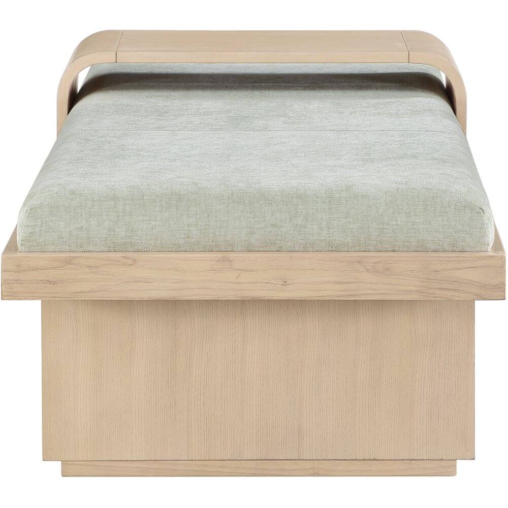 Alt View 4. Meridian Furniture - Arlington Mint Green Chenille Fabric Bench - Blue.
