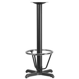 Emma + Oliver - 22'' x 22'' Restaurant Table X-Base with 3'' Dia. Bar Height Column and Foot Ring - Black
