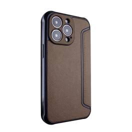 Reiko - Magnetic Wallet Leather Phone Case For Samsung Galaxy S23 Ultra In - Brown