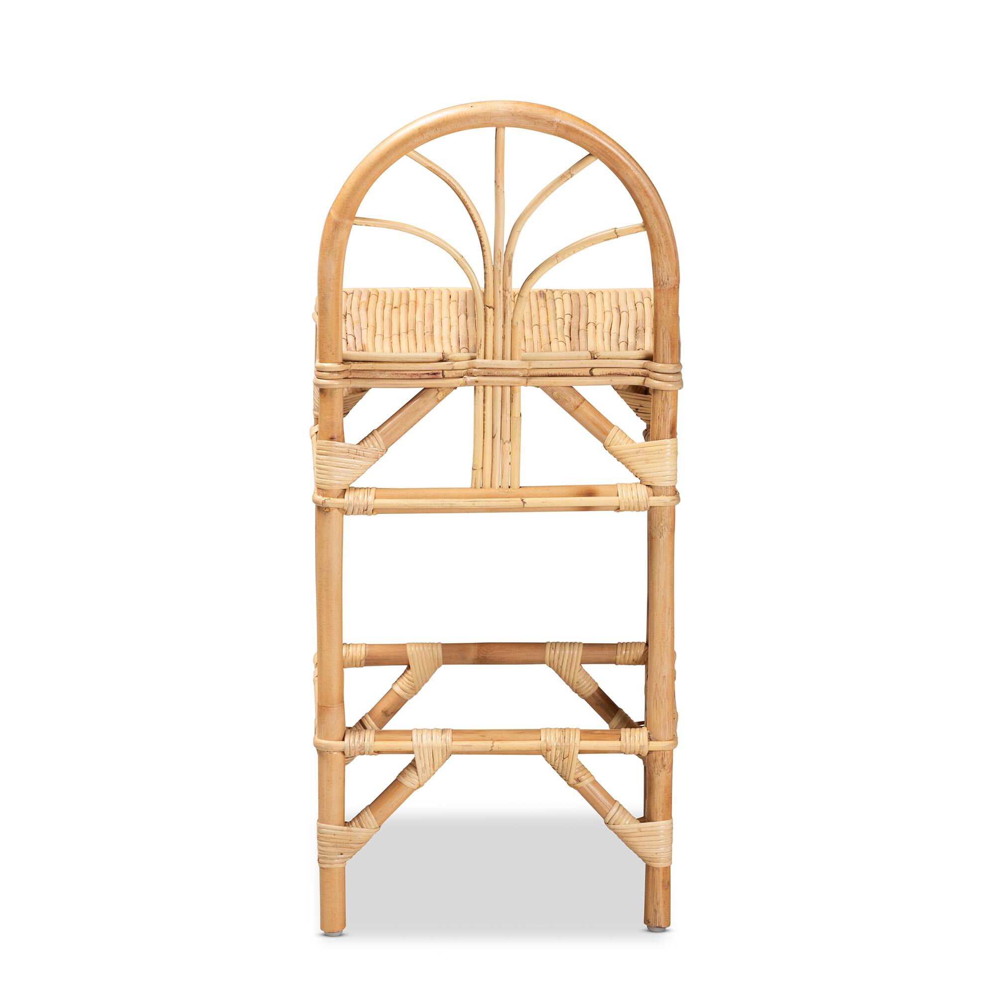 Back. bali & pari - Seville Modern and Contemporary Natural Finished Rattan Counter Stool - Natural.