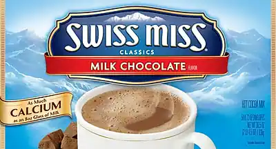 Swiss Miss Classics Milk Chocolate Flavor
As Much Calcium as an 8 oz Glass of Milk
Hot Cocoa Mix
Satisfies 1 Serving
Net Wt. 35 oz (1.0 kg)