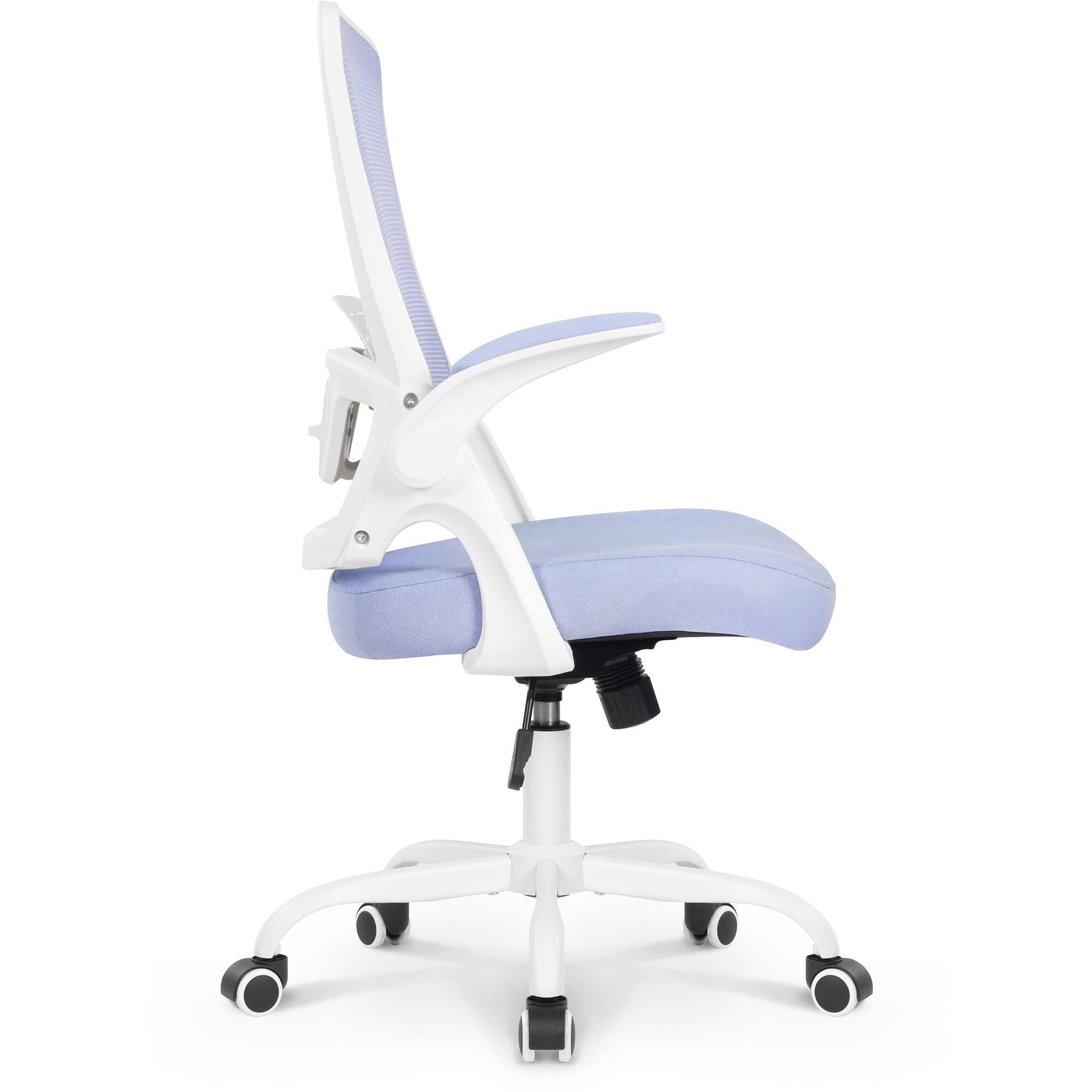 Back. Neo Chair - Ergonomic Office Chair, High-Back Mesh Computer Chair with Adjustable Height, Flip-Up Armrests & Lumbar Support - Steel Base-Purple.