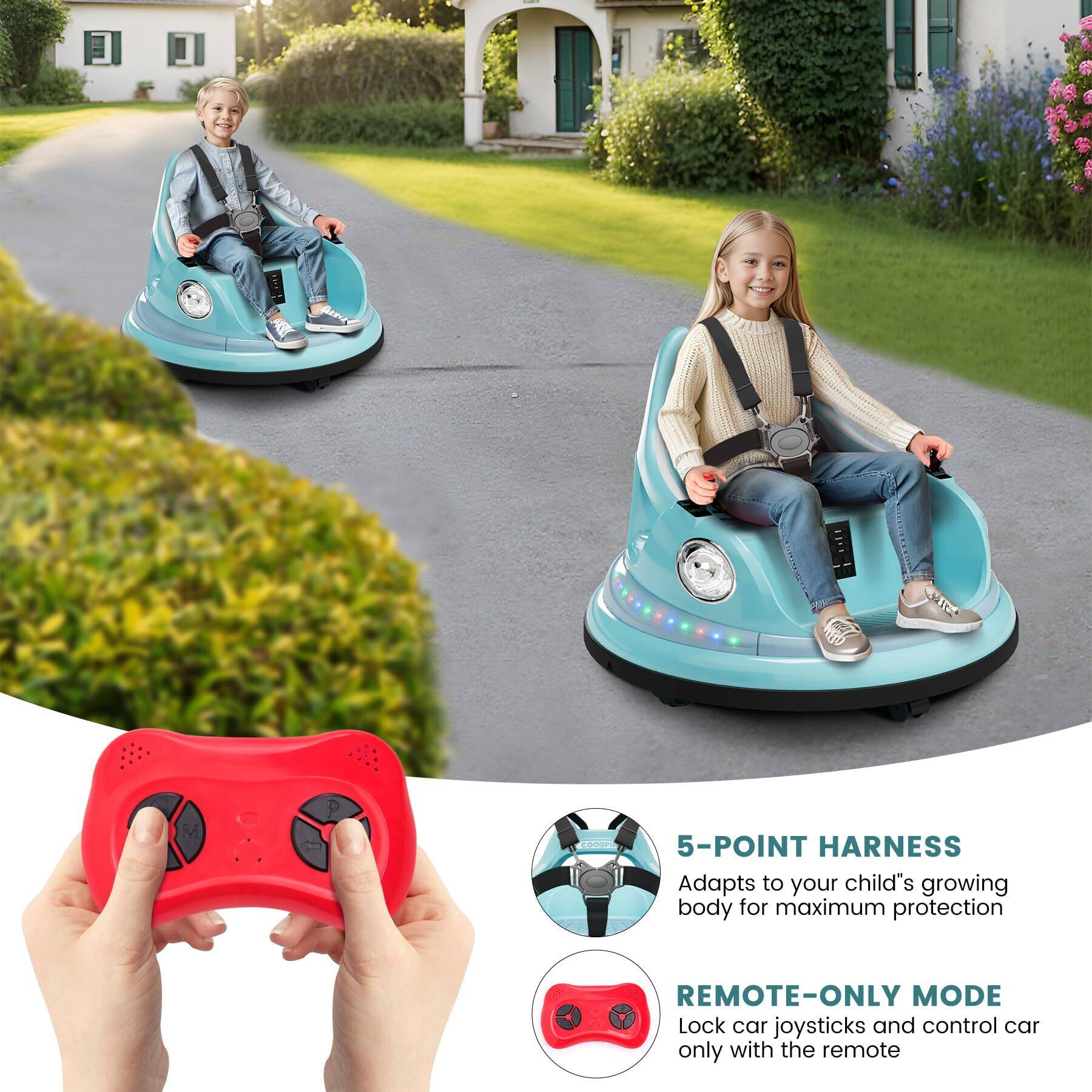 Jojoka 12V Ride on Bumper Car for Kids with Remote Control, 2 Speed ...