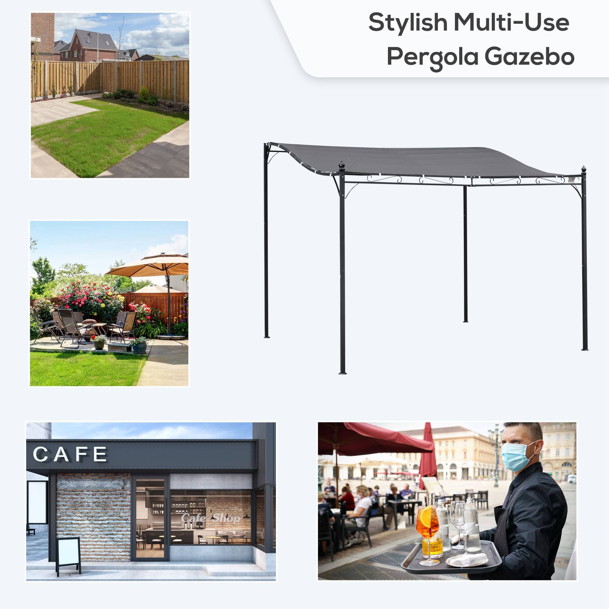 Stylish Multi-Use Pergola Gazebo, CAFE, Cafe Shop