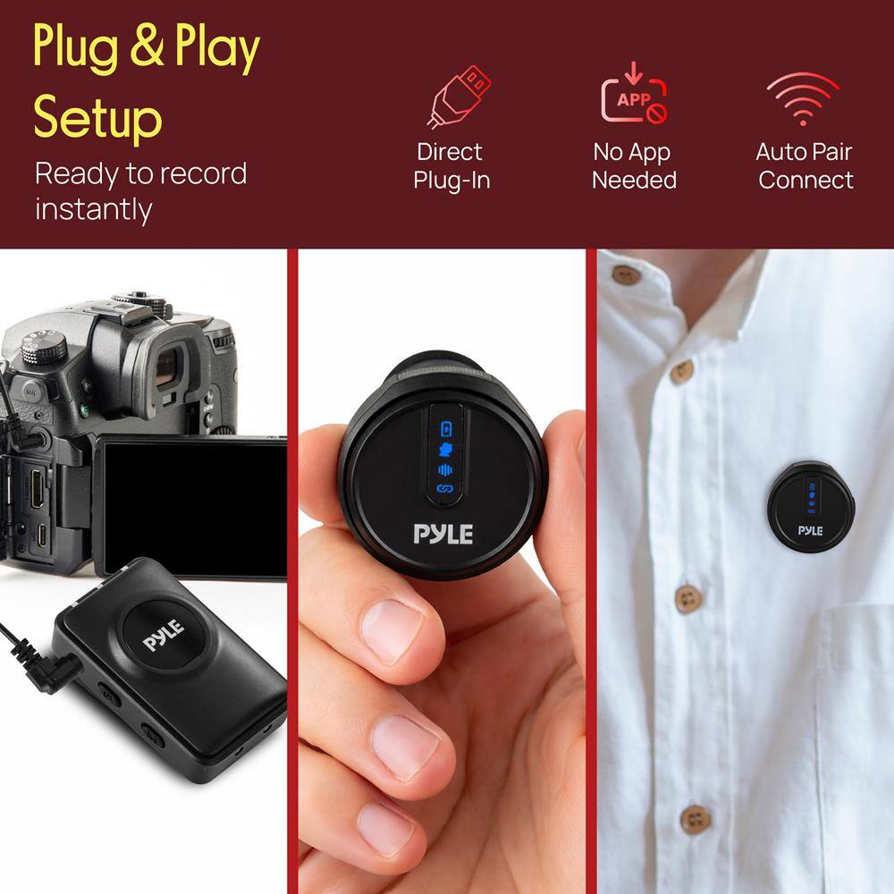 Plug & Play Setup  
Ready to record instantly  

Direct Plug-In  
No App Needed  
Auto Pair Connect  

PYLE