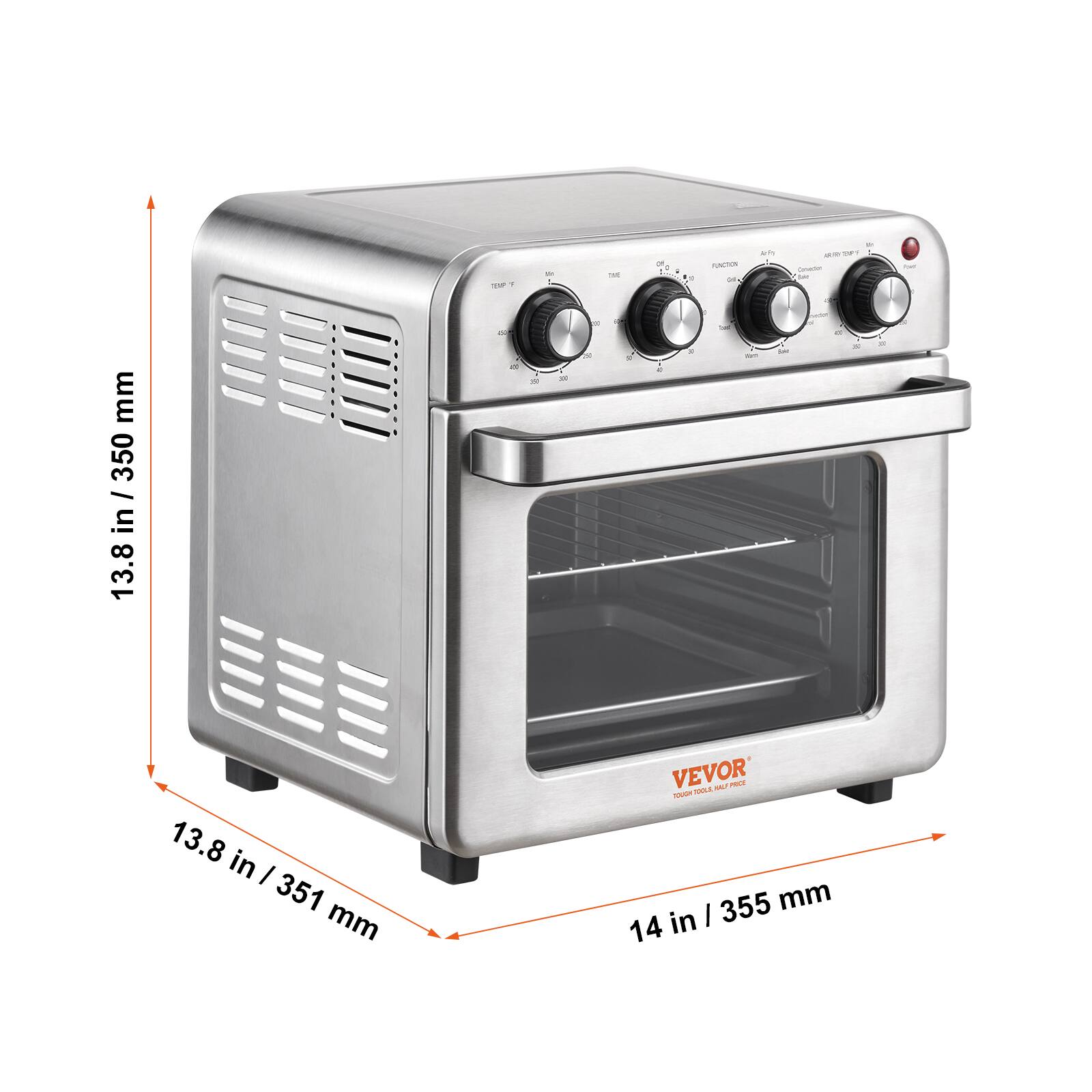 13.8 in / 350 mm
13.8 in / 351 mm
14 in / 355 mm