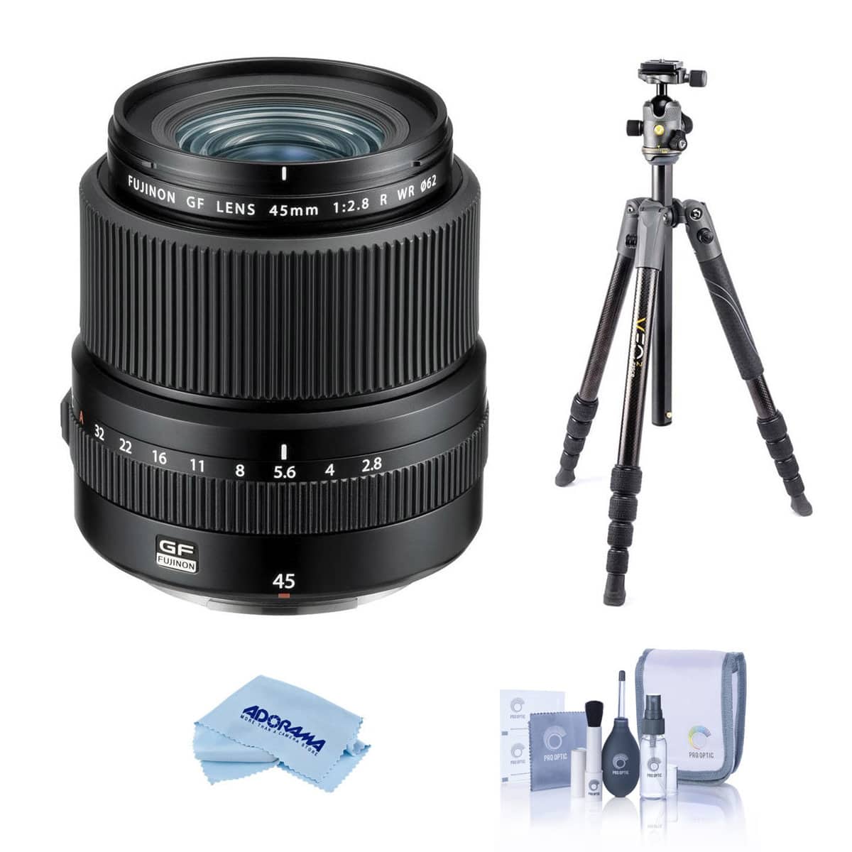 Fujifilm - GF 45mm f/2.8 R WR Lens, Bundle with Vanguard VEO 3 GO 235AB 23mm 5-Section Aluminum Travel Tripod with T-50 price history on PriceWatchPro